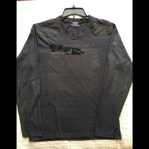 Male T-shirt long sleeve, new, solid black, size M